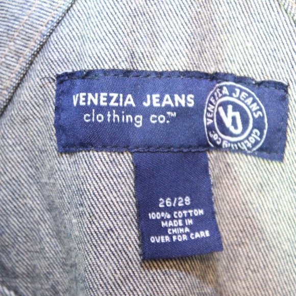 Venezia Lane Bryant Denim Overall Bib Shorts Dark Wash Plus Size 26/28 H13545 - Picture 4 of 6